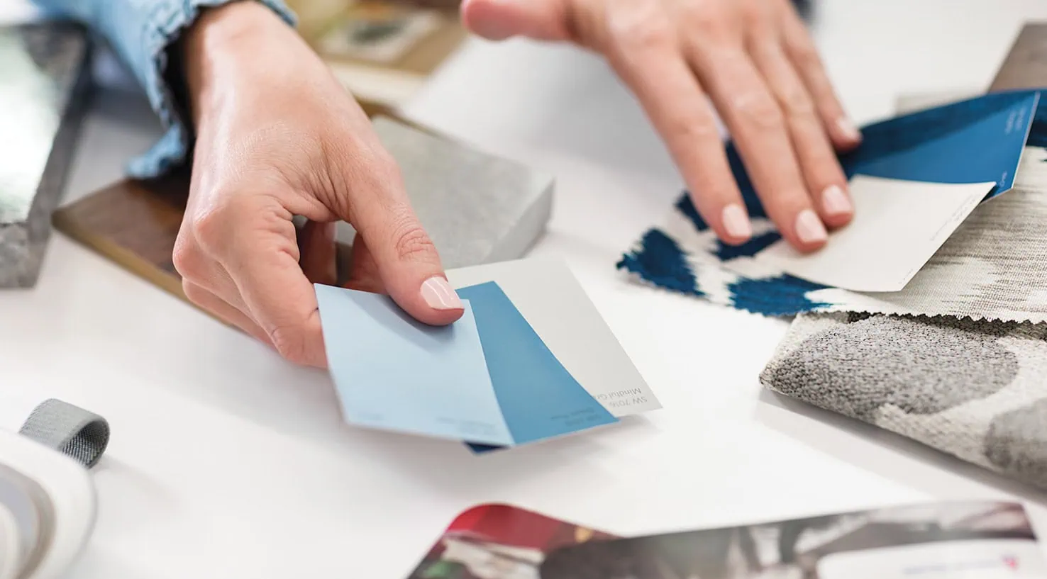 blue and gray paint swatches